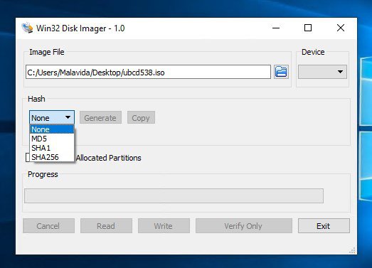 Win32 disk imager